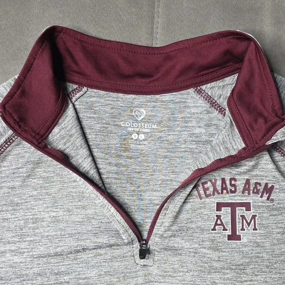 Colosseum Texas A&M Aggies Womens Grey Athena Qtr Zip Pullover Size XL - Picture 6 of 8